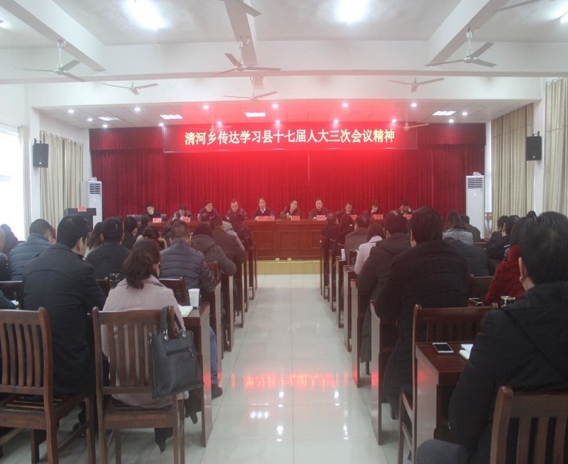 清河乡传达学习县十七届人大三次会议精